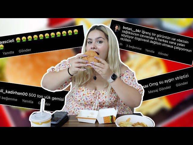 MCDONALD'S EŞLİĞİNDE KÖTÜ YORUMLARA SALLIYORUM VE YEDİĞİM LİNÇLERİ YORUMLUYORUM - MUKBANG