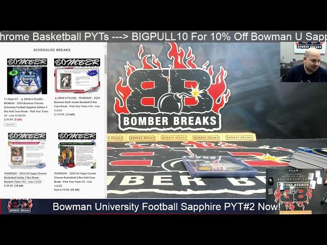 Welcome to Bomber Sports Cards Live Breaks! Absolute, Bowman U Sapphire & Cosmic NBA!