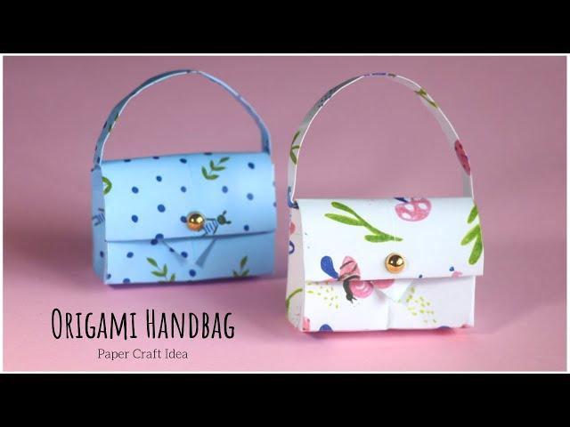 How To Make Paper Handbag? Origami Paper Bag Tutorial Step by Step EASY