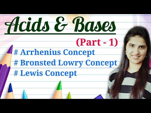 Acids and bases chemistry CSIR-NET|Arrhenius Bronsted Lowry Lewis concept of acids and bases