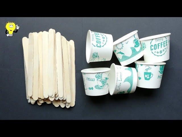 Wall Hanging With Ice Cream Sticks - DIY art and craft - Popsicle Stick Crafts - Best Out Of Waste