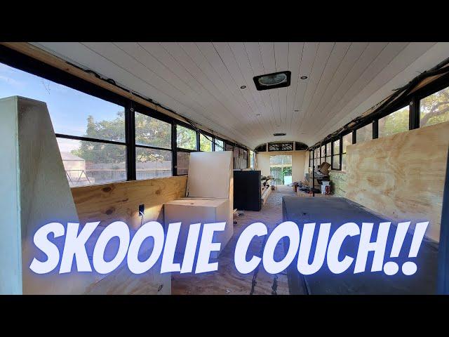 SKOOLIE Couch and Dinette Build! | School Bus Conversion