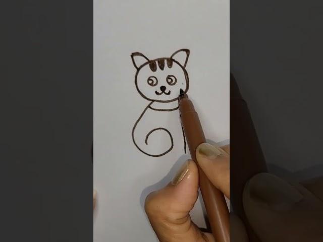 Easy Cat Drawing #shorts