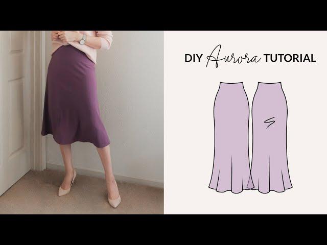 DIY Aurora Bias Midi Skirt / How to Make a Silk Skirt + Sewing Pattern