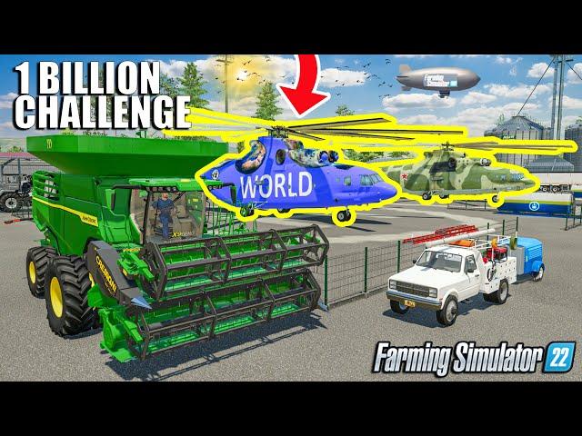 Building HELIPADS and BUYING HELICOPTERS | 1 BILLION Challenge | Farming Simulator 22