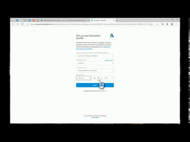 How to create an Autodesk Educational Account - Up to Sep. 2020