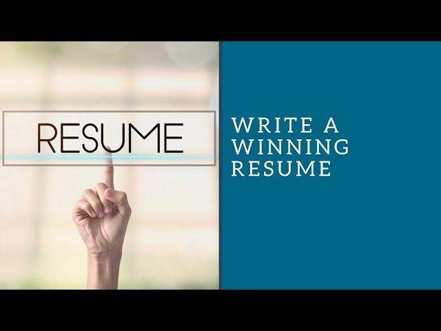 Write A Winning Resume