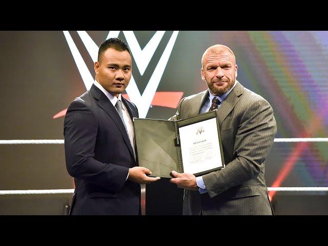 Triple H introduces WWE's first Chinese talent signing, Bin Wang