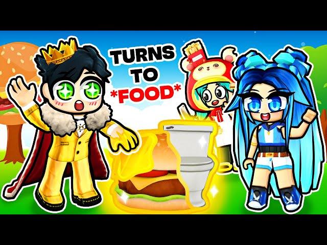 Everything I TOUCH turns into FOOD in Roblox Family!