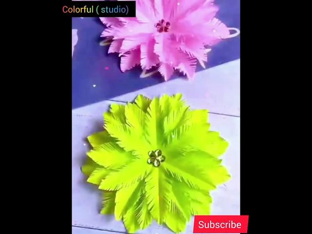 colour paper flower craft ️in tamil  colorful ( studio)#shorts vedio#viral shorts#shortsfeed#sub#
