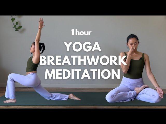 1 Hour Breathwork Experience For Inner Peace - Yoga Flow + Pranayama + Meditation