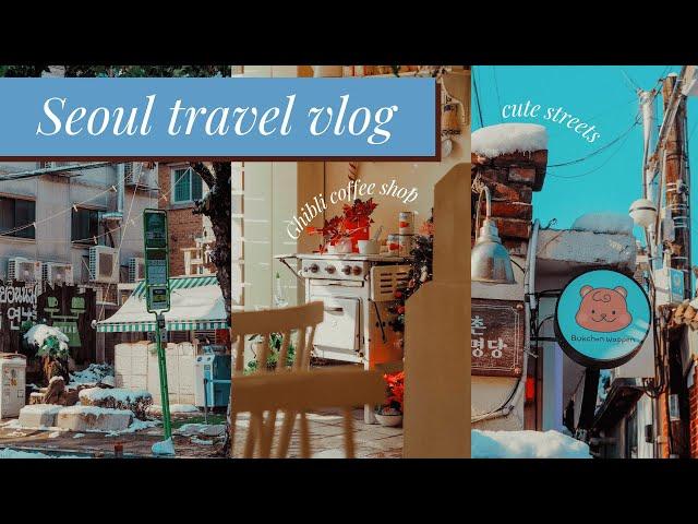 Korea vlog + stationery haul  what to do in Seoul, cute coffee shops, Bukchon Hanok village