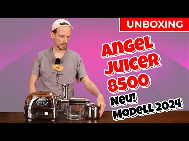 Angel Juicer 8500 - Neu! Modell 2024 - Edelstahlentsafter, Aufbau + Lieferumfang