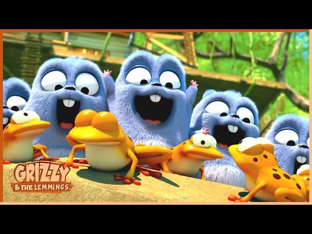 The Bear, The Frog and the Mosquito | Grizzy & the lemmings (S03E66) |  Cartoon for Kids