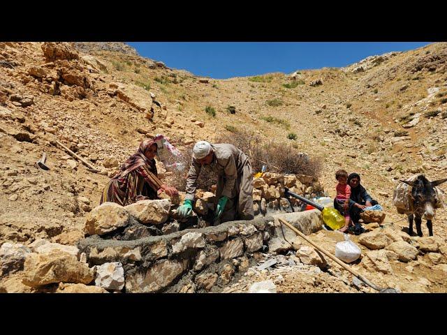 The daily life nomadic of the Nader and Zrabano | Adding a watering trough pond for sheeps