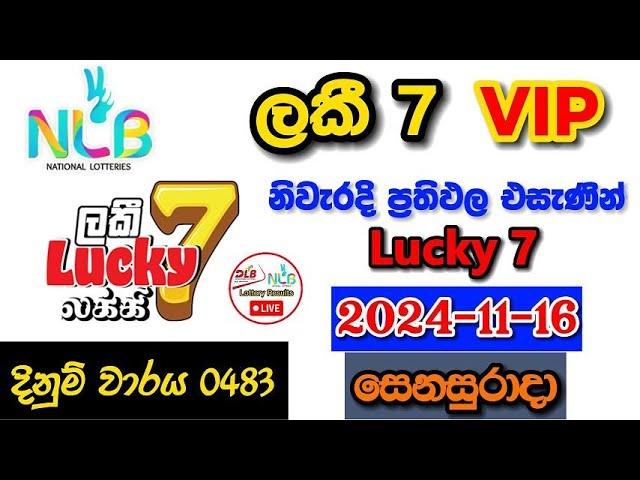 Lucky 7 VIP 0483 2024.11.16 Today Lottery Result අද ලකී 7 ලොතරැයි ප්‍රතිඵල nlb