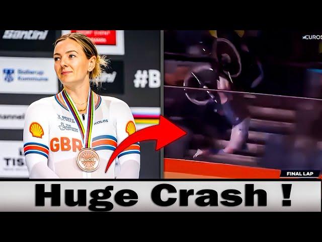 Cyclist katy marchant accident | uci track champions league crash