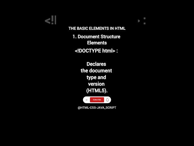 #1 The basic elements in html. Document structure element. @HTML-CSS-JAVA_SCRIPT