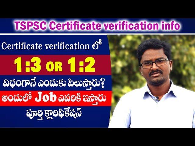 TSPSC Certificate Verification and Selection Process || certificate verification @1:3 or 1:2