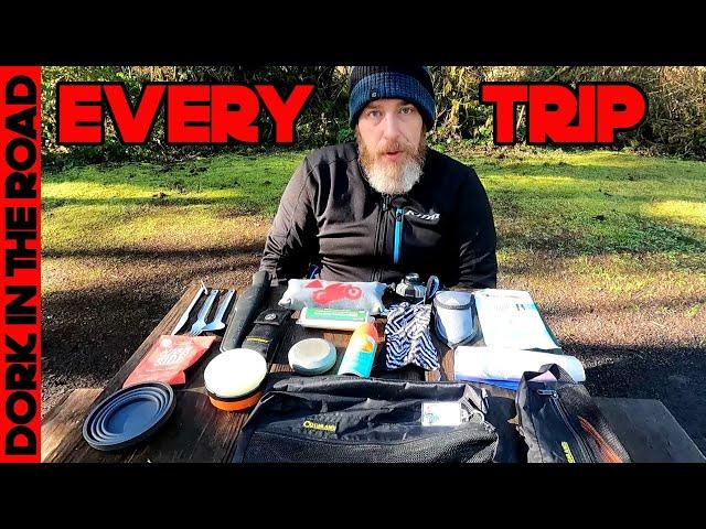 Motorcycle Camping Gear I Take on Every Camping Trip: Fire Starting Kit, Lights, Knife, Etc...