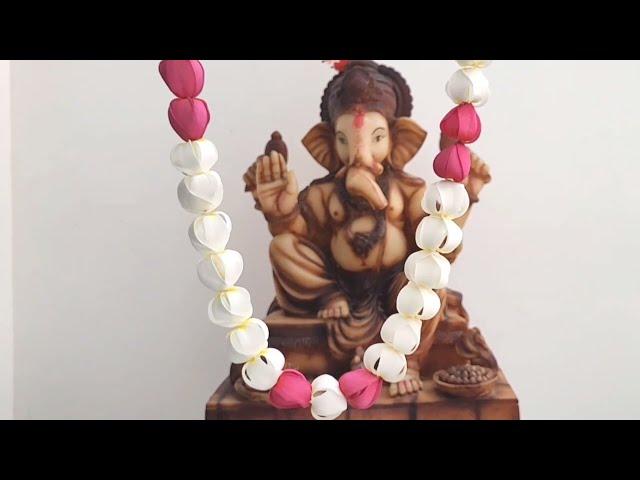 Garland making with flowers for God | Easy DIY Garland making for Ganesh Chaturthi festival #craft