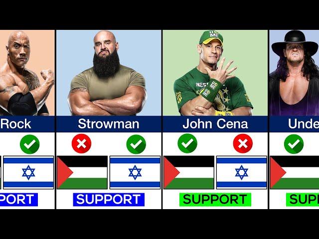 Israel Vs Palestine : WWE Wrestlers Who SUPPORT Palestine Or Israel