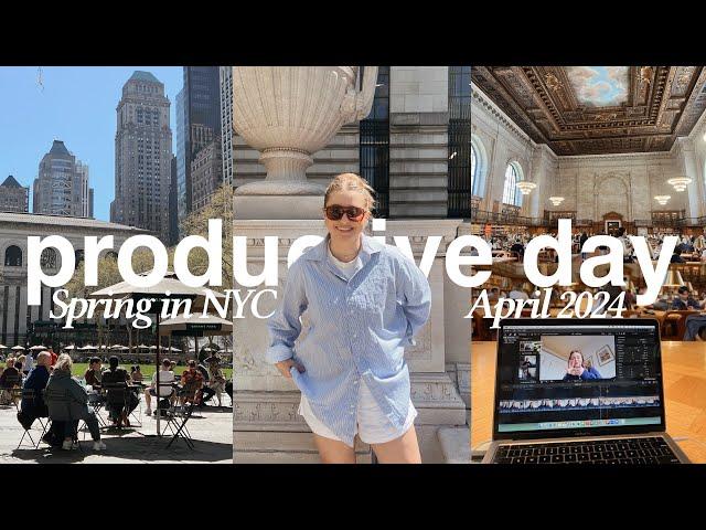 PRODUCTIVE DIML IN NYC -- spring vibes, working at the library, cleaning the apt & more 