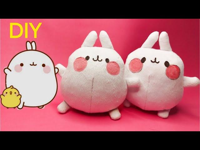 how to make a plush toy molang : DIY make molang doll with four thing