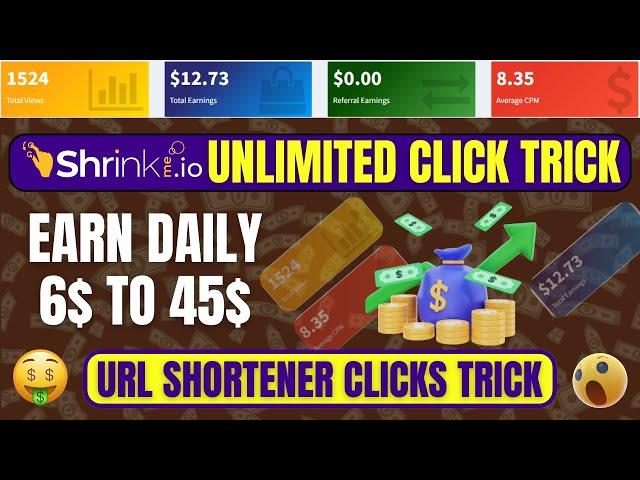 Shrinkme Url Shortener Unlimited Clicks Trick | Link Shortener Earn Money 2025 | URL Shortener 2025