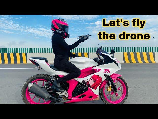 Let's fly the drone || Pink Repsol || Rider girl || Realme GT Master Edition 5G