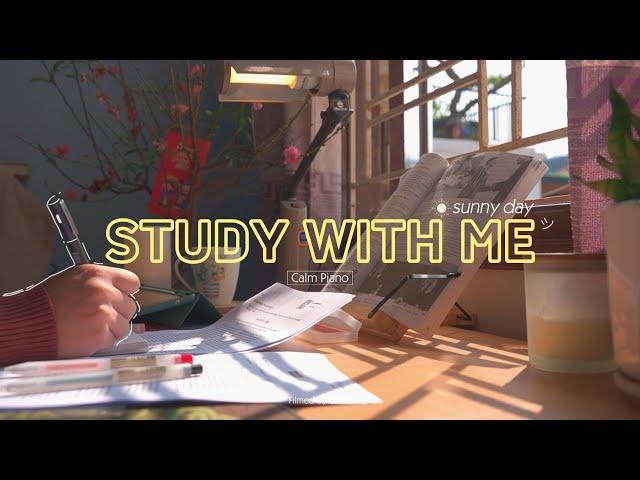 4-HOUR STUDY WITH ME | Calm Piano ️ | Pomodoro 50/10 | Sunny Day - Spring 2024 