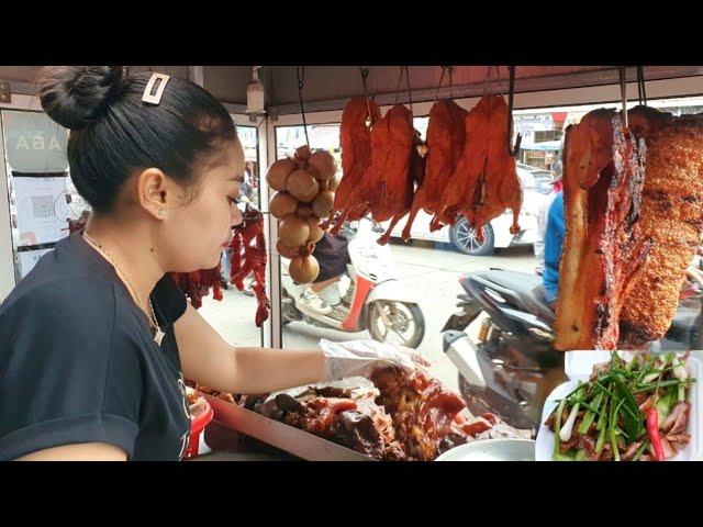 BEST! 1 Day in Phnom Penh Street Food - Popular Pork Braised & Roasted Ducks, Dinner in Phnom Penh,