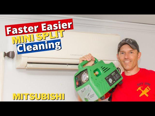 How to clean your ductless mini split AC faster and easier (Mitsubishi) Port-A-Blaster