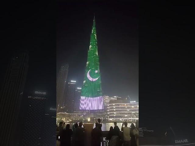 Pakistani flag on burj khalifa | 14 august 2023