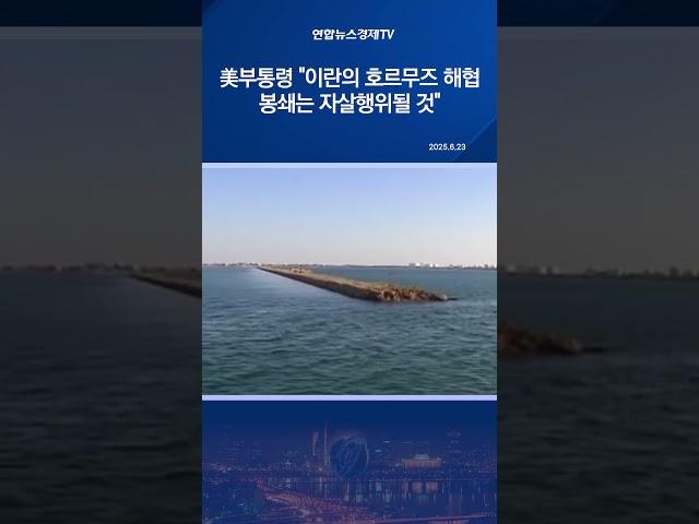 美부통령 "이란의 호르무즈 해협 봉쇄는 자살행위될 것"