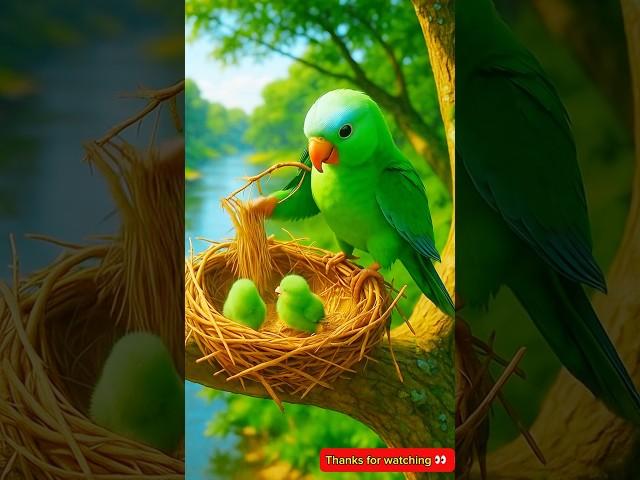 The story of a parrot making a nest on the river bank and then laying lots of eggs |  #ai #parrot