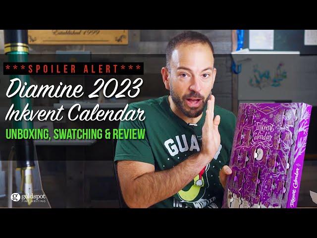 Diamine Inkvent Calendar 2023 Purple Edition Unboxing, Swatching, and Review