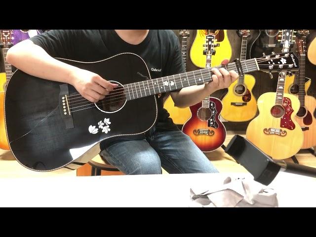 Gabriel acoustic guitar custom shop model DM-BK  41 inch Denim black sound test video.