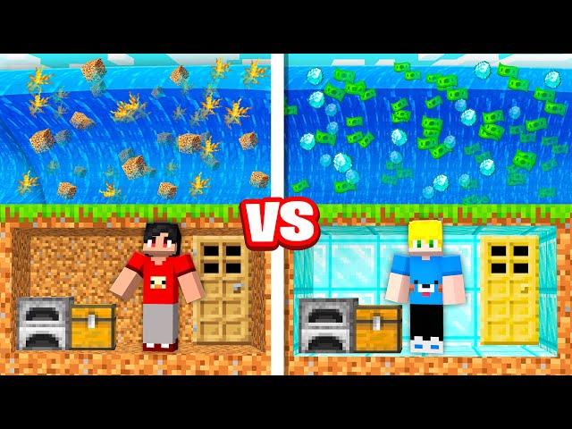 Sobrevivemos a um Tsunami de Rico vs. Pobre no Minecraft!