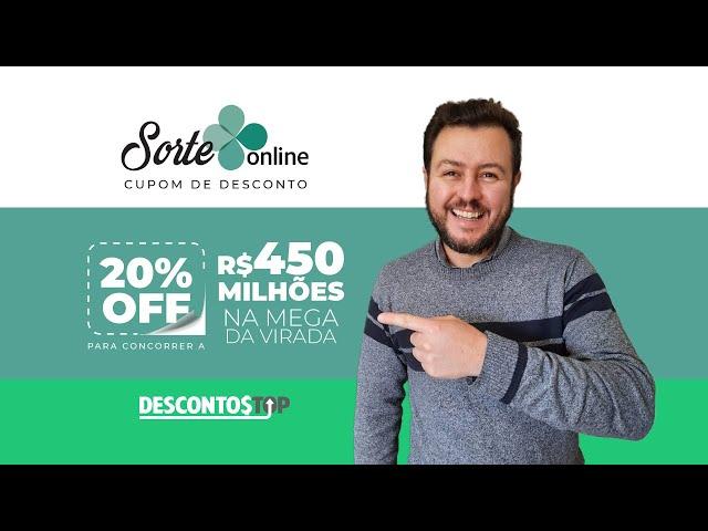 CUPOM DE DESCONTO SORTE ONLINE  20% OFF PARA CONCORRER A R$450 MILHÕES NA MEGA DA VIRADA