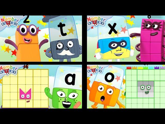 Learn to count & read | 4 hours of Alphablocks & Numberblocks Crossover - All Levels