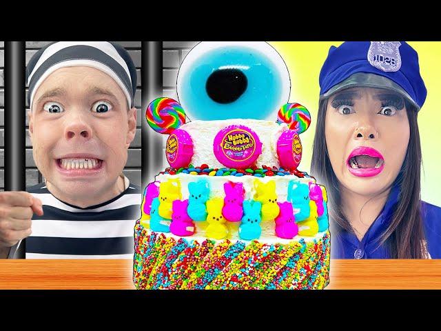 WORLD’S LARGEST CAKE DECORATING CHALLENGE | ALEX, JUNE & LILY MAKE THE GIANT CAKE IN JAIL BY SWEEDEE