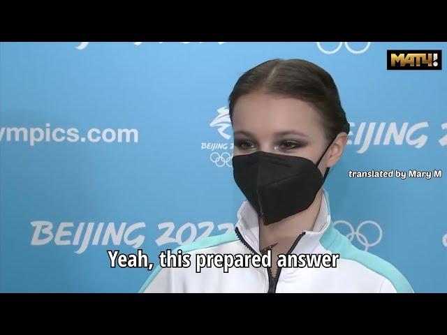 Anna Shcherbakova interview after short program on Olympics|15.02.22| Eng Sub | translated by Mary M