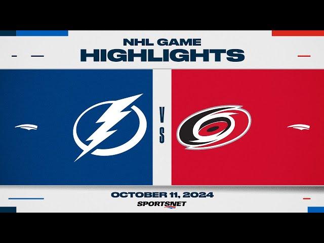 NHL Highlights | Lightning vs. Hurricanes - October 11, 2024