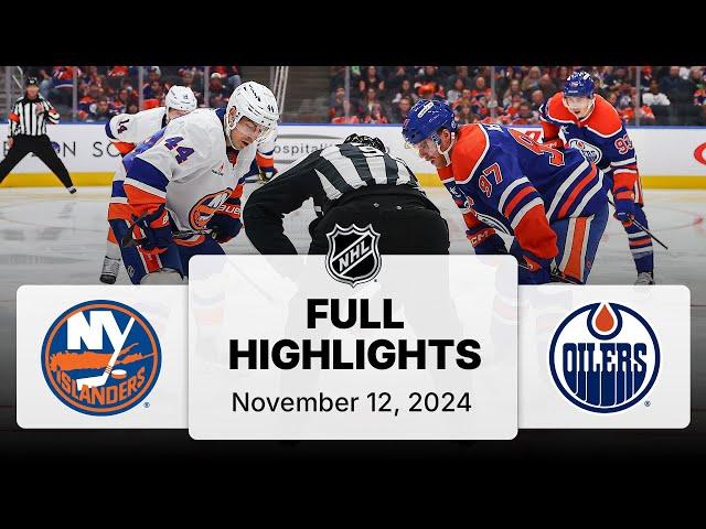 NHL Highlights | Islanders vs. Oilers | November 12, 2024