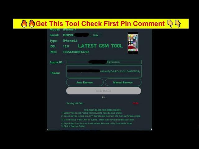 Open Menu FMI OFF Tool | iCloud FMI OFF Open Menu Free by UnlockTool | Auto backup Tool 2024