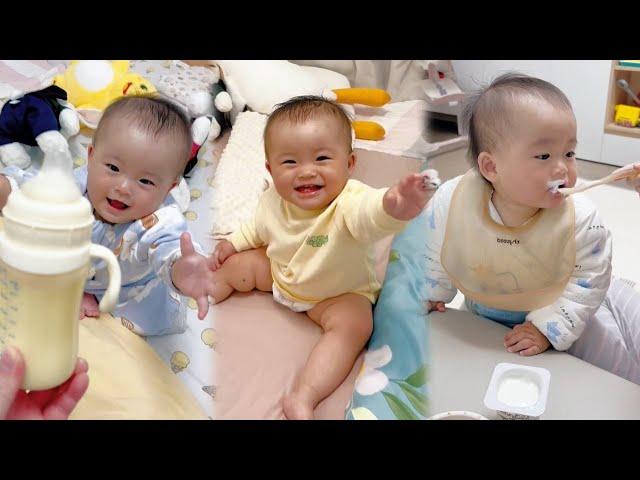 Adorable! Baby Yiyi Nobo's Reaction to Milk Arrival - So Cute!