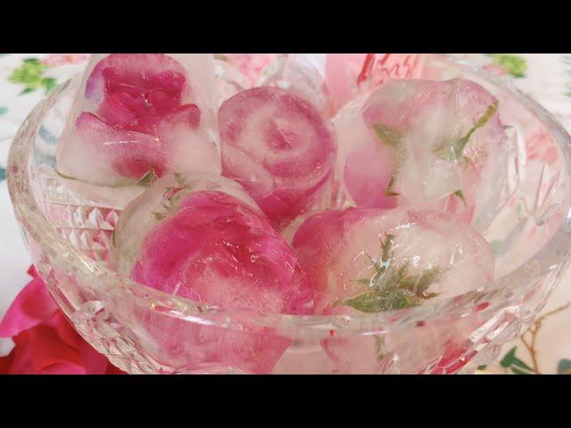 Rose ice cubes