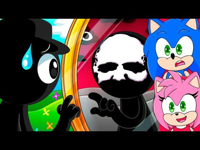 Sonic and Amy watch BLACK'S SAD ORIGIN STORY! Incredibox Sprunki Animation