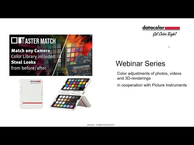 Workflow Webinar: Neutral matching of camera colors for eCommerce and repro photography